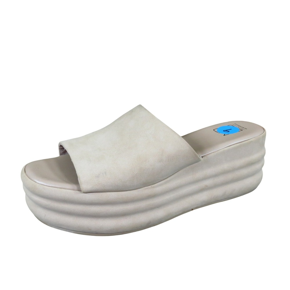 No Boundaries Wavy Sole Womens Platform Slide Sandals Size 9 Summer Beige